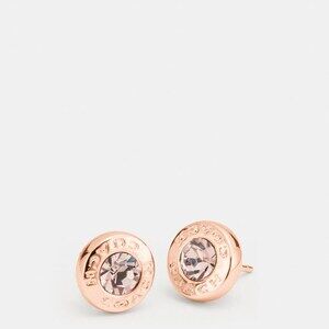COACH | Open Circle Stone Stud Earrings  | Rose Gold Toned